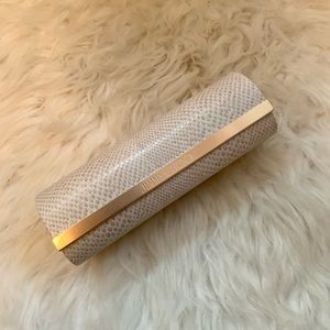 Jimmy Choo Sunglasses Case Round Eyeglass Hard Protective Case Snakeskin Pattern